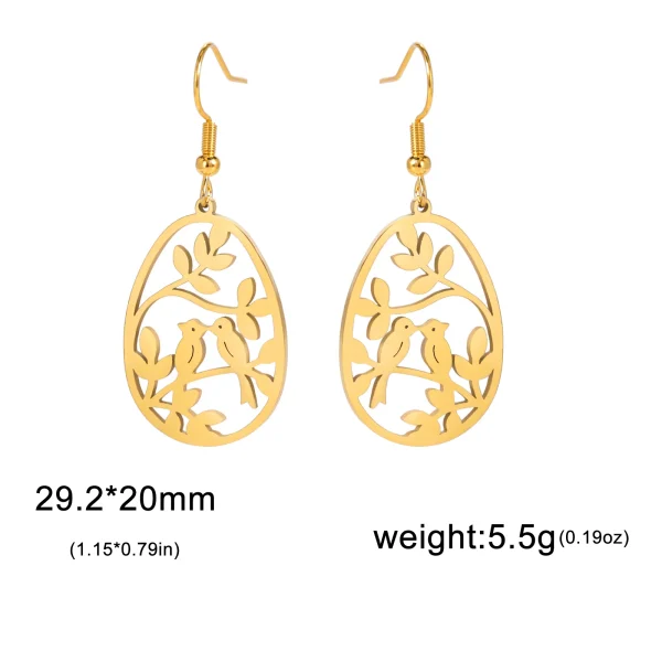 Boucles d'oreilles pendantes en acier inoxydable pour… – Chant… – Image 6