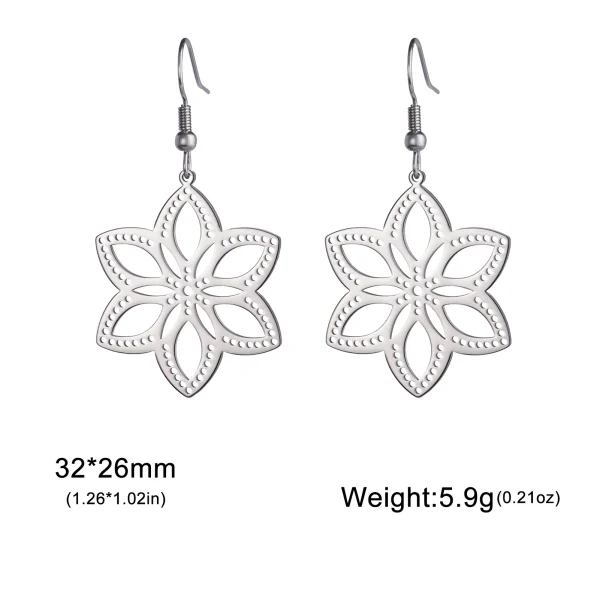 Boucles d'oreilles bohème en acier inoxydable pour… – Ailes… – Image 7