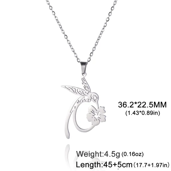 Colliers avec pendentif fleur de colibri pour femmes et filles,… – Image 7