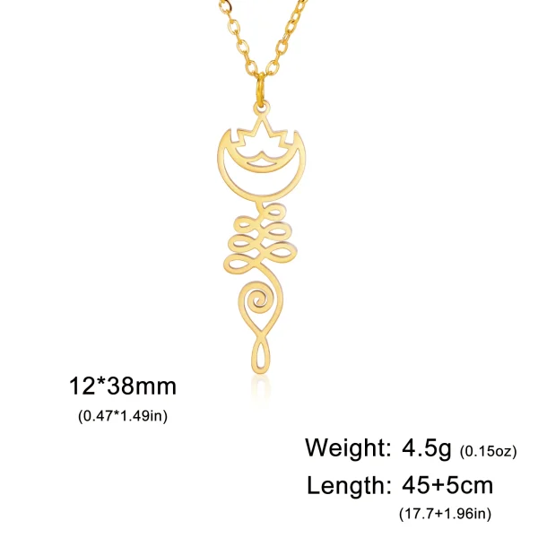 fleur de Lotus Yoga Om Unalome pendentif collier en… – Éclat… – Image 15
