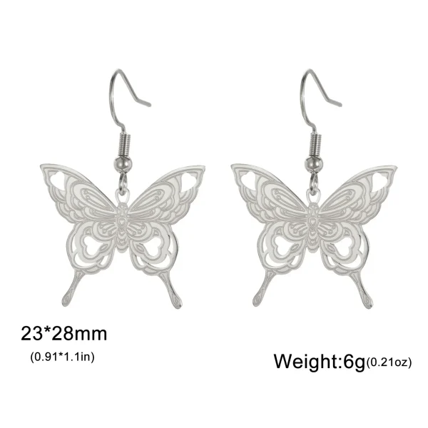Butterfly Women's Earrings Stainless Steel Gold Color… – Rune… – Image 7