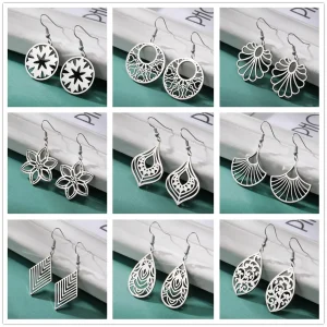 Boucles d'oreilles bohème en acier inoxydable pour… – Ailes…