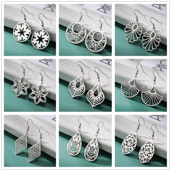 Boucles d'oreilles bohème en acier inoxydable pour… – Ailes…