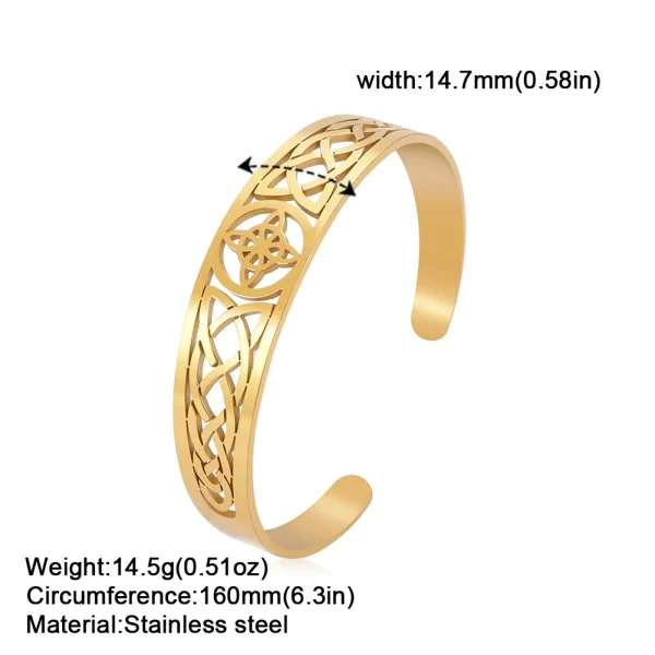 Bracelets manchette en acier inoxydable avec nœud de… – Rune de… – Image 13