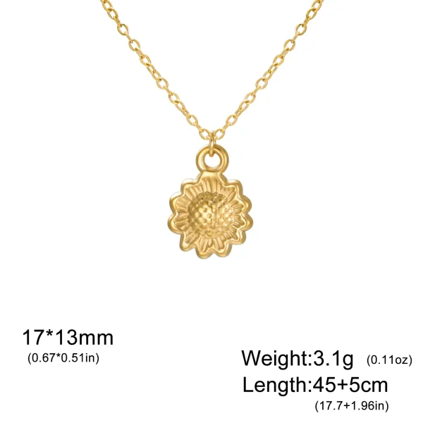 Flower Pendant Necklace for Women Girls Stainless Steel… –… – Image 7