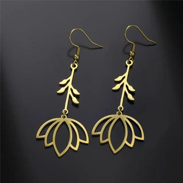 Boucles d'oreilles pendantes en acier inoxydable … – Ailes… – Image 16