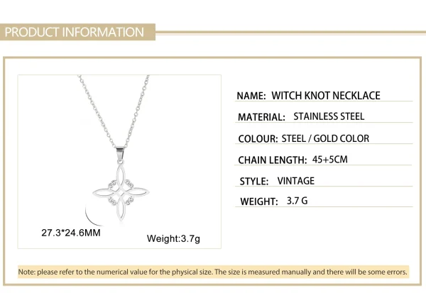 Wicca Witchcraft Witch Knot Necklace Stainless Steel… – Éclat… – Image 11