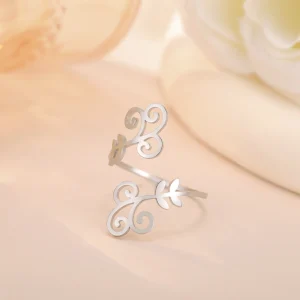 Filigrane Bague en acier inoxydable pour femme, bijou en forme…