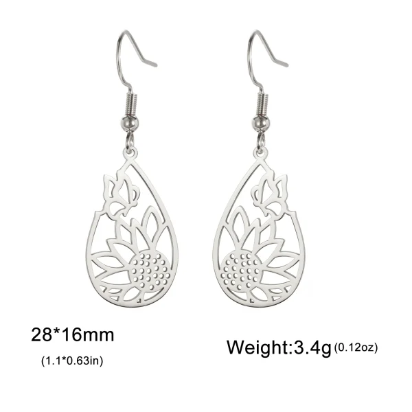 tournesol papillon larme pendentif boucle d'oreille… – Chant… – Image 7