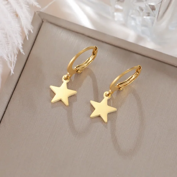 boucles d'oreilles pendantes lune étoile pour femmes… – Chant… – Image 16
