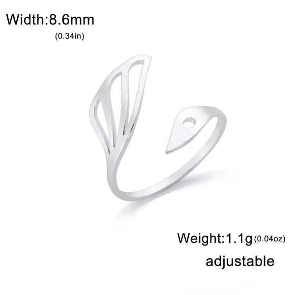 Elegant Swan Open Ring Women Stainless Steel Adjustable… –… – Image 7