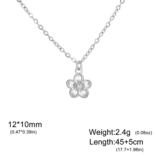 Flower Pendant Necklace for Women Girls Stainless Steel… –… – Image 12