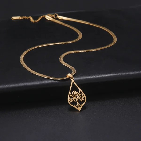 collier arbre de vie pour femmes et filles, en acier… – Chant… – Image 5