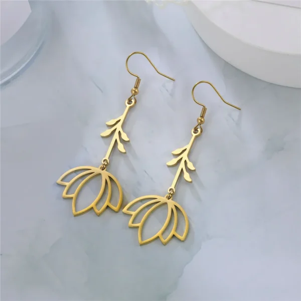 Boucles d'oreilles pendantes en acier inoxydable … – Ailes… – Image 12