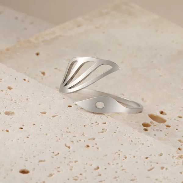 Elegant Swan Open Ring Women Stainless Steel Adjustable… –…