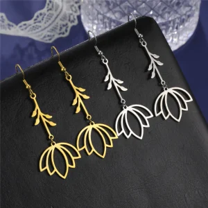 Boucles d'oreilles pendantes en acier inoxydable … – Ailes…