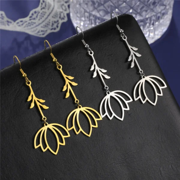 Boucles d'oreilles pendantes en acier inoxydable … – Ailes…