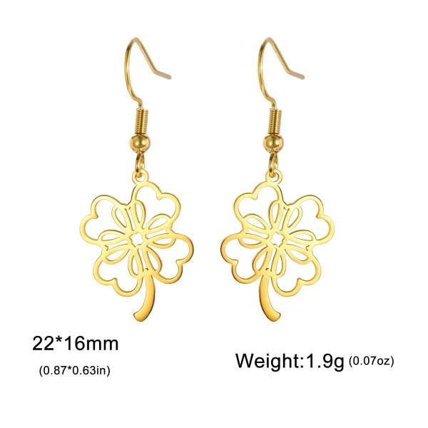 Boucles d'oreilles pendantes Everver à quatre feuilles… – Éclat… – Image 12