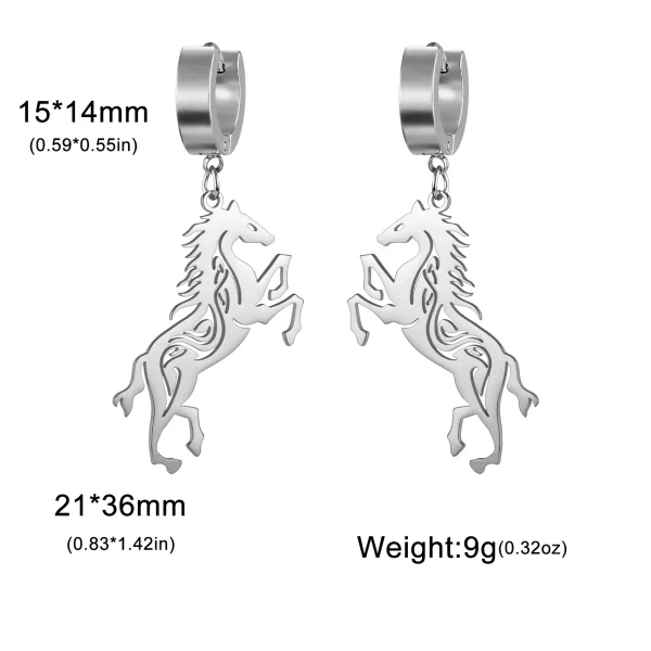 boucles d'oreilles cheval exquises pour femmes, en… – Ailes… – Image 8