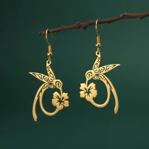 boucles d'oreilles pendantes en forme de fleur de… – Chant des…