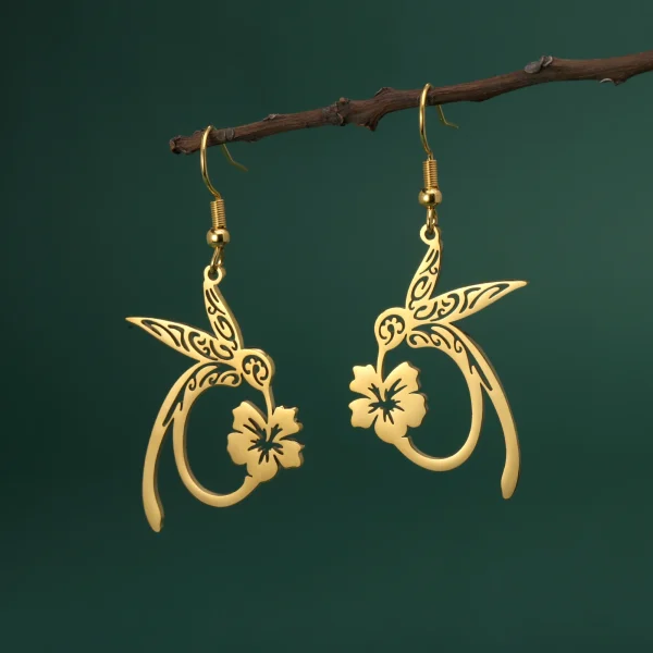 boucles d'oreilles pendantes en forme de fleur de… – Chant des…