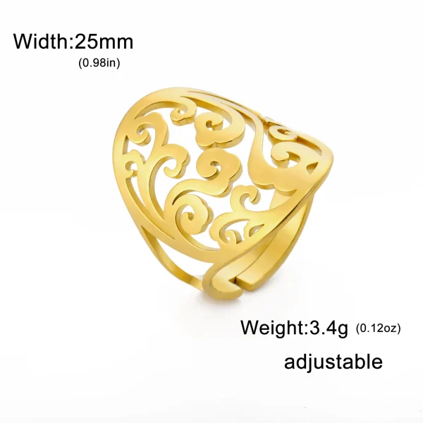 bague ajustable en filigrane géométrique pour femmes,… – Rune… – Image 12