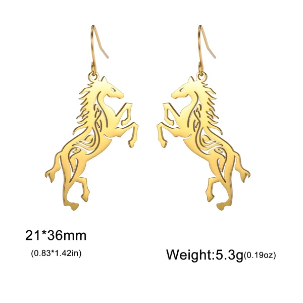 boucles d'oreilles cheval exquises pour femmes, en… – Ailes… – Image 10