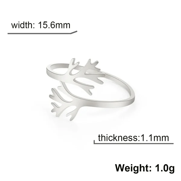 bague ajustable en acier inoxydable pour femmes et… – Ailes… – Image 7