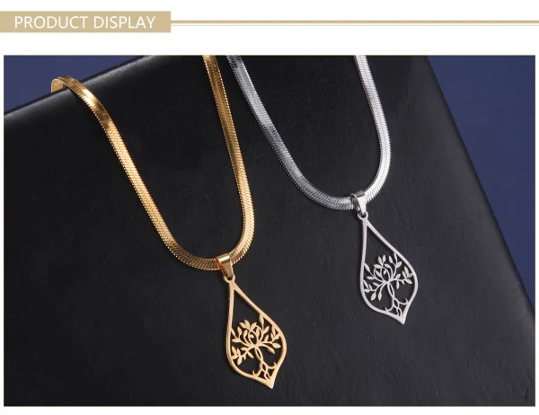 collier arbre de vie pour femmes et filles, en acier… – Chant… – Image 13