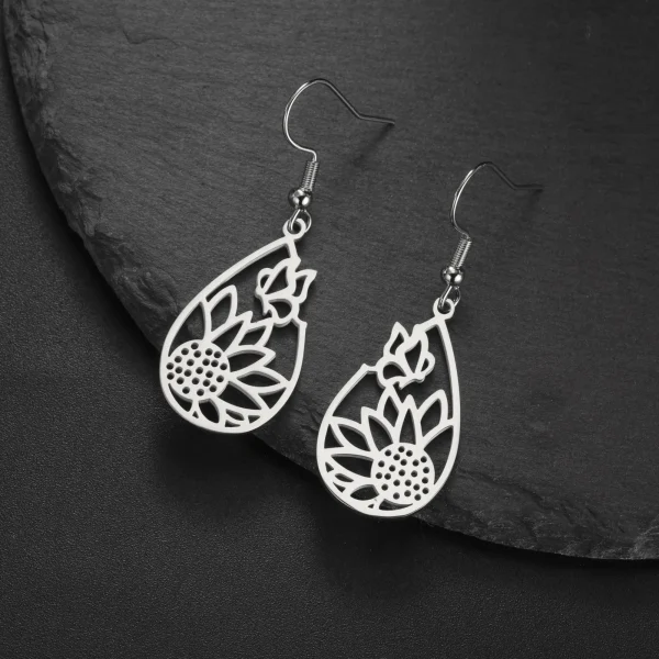 tournesol papillon larme pendentif boucle d'oreille… – Chant… – Image 5