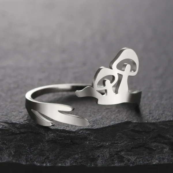 Cute Sweet Mushroom Rings Open Adjustable Women… – Rune de… – Image 3