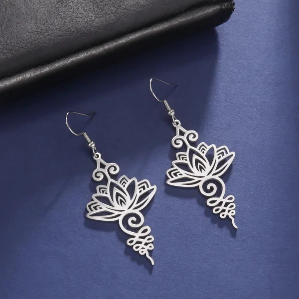fleur de Lotus Yoga Om Unalome pendentif collier en… – Éclat… – Image 19
