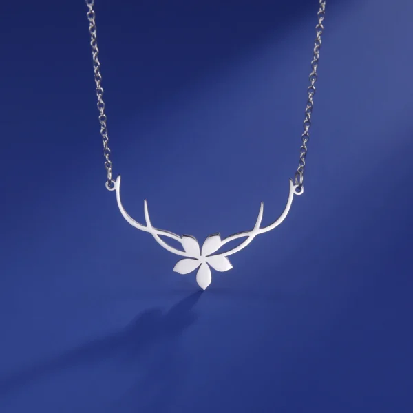 Collier Pendentif Fleur Romantique pour Femme, Acier… – Rune de… – Image 2