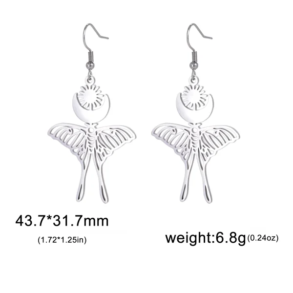 boucles d'oreilles lune soleil papillon pour femmes,… – Chant… – Image 7