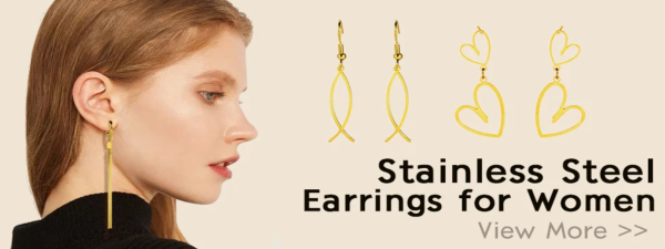 acier inoxydable géométrie symétrique boucles d'oreilles… –… – Image 10