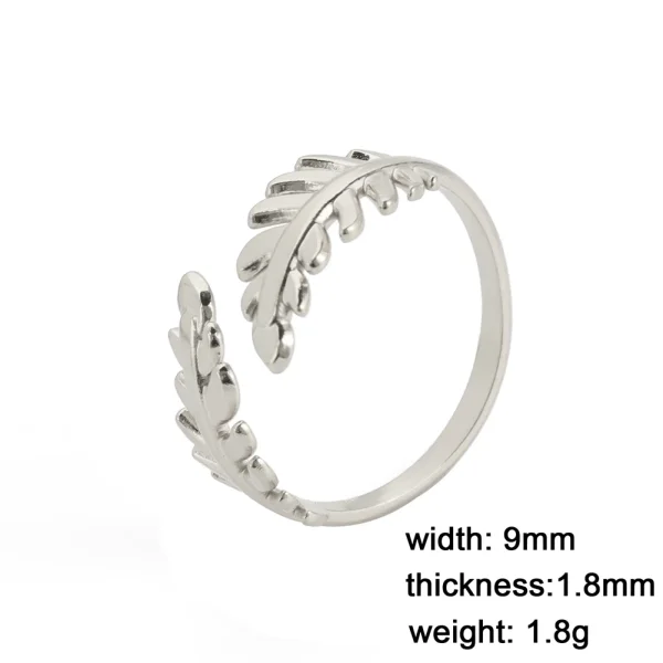 Bague en acier inoxydable pour femme, bijou ouvert,… – Rune de… – Image 9