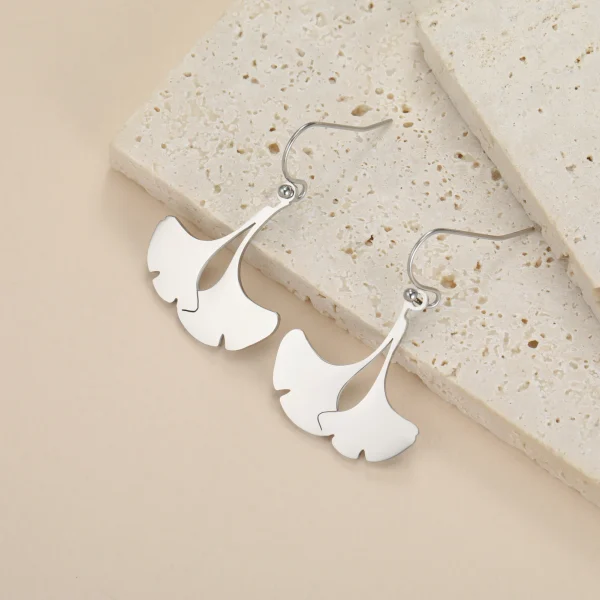 boucles d'oreilles pendantes en forme de feuille de… – Chant… – Image 3