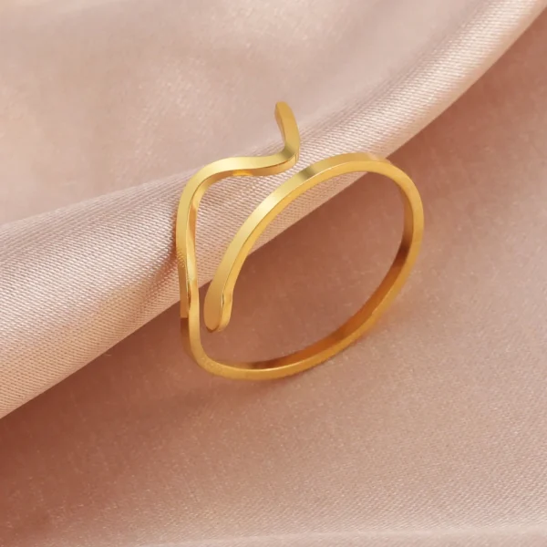 New Minimalist Wave Ring for Women Girls Simple… – Lueur… – Image 20