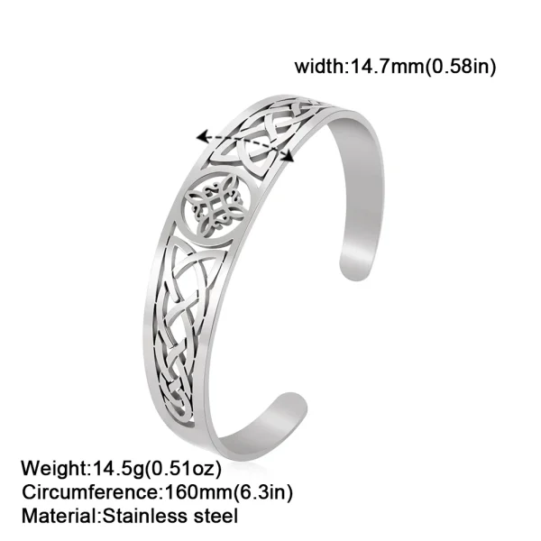Bracelets manchette en acier inoxydable avec nœud de… – Rune de… – Image 15