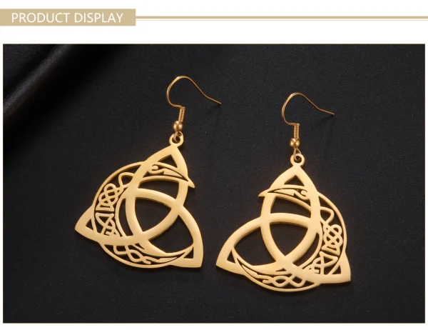 Boucles d'oreilles lune nouée femme celtique irlandaise… –… – Image 14