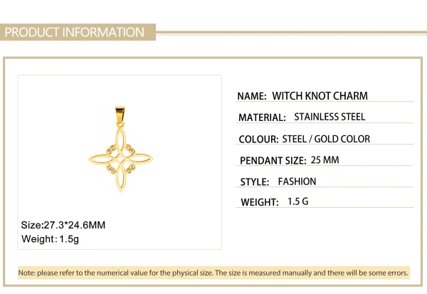 Witch Knot Charms for Necklace Jewelry Making Stainless… – Rune… – Image 14