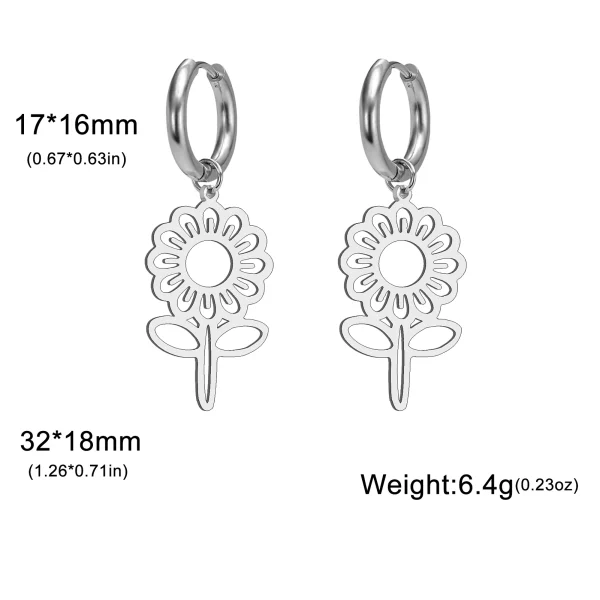 Boucles d'oreilles pendantes de fleurs mignonnes pour… – Chant… – Image 7
