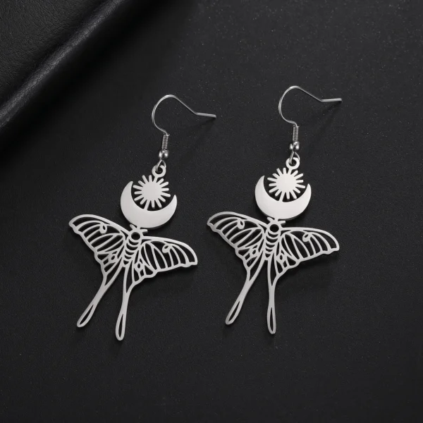 boucles d'oreilles lune soleil papillon pour femmes,… – Chant… – Image 17