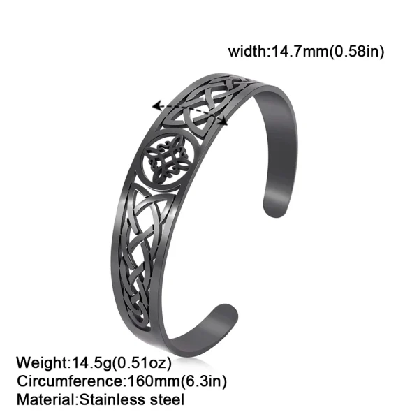 Bracelets manchette en acier inoxydable avec nœud de… – Rune de… – Image 11