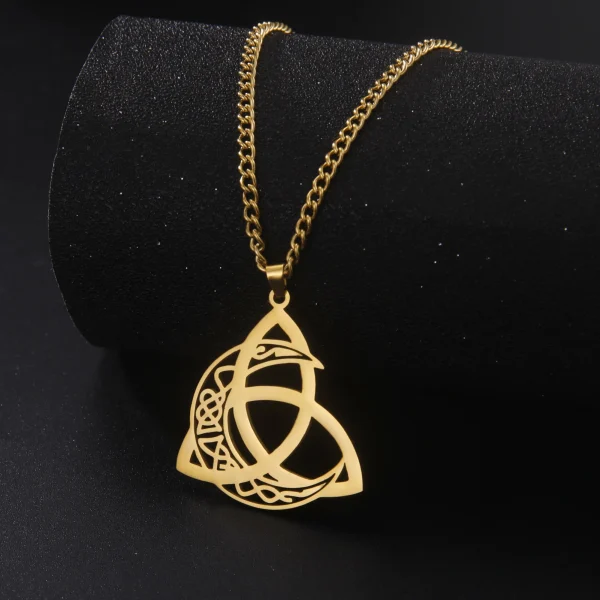 ingsIrish Celtics Noeud Lune Pendentif Collier pour… – Lueur… – Image 16
