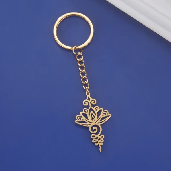 Unalome Lotus porte - clés de voiture Yoga bouddhisme… – Chant… – Image 15