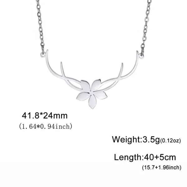 Collier Pendentif Fleur Romantique pour Femme, Acier… – Rune de… – Image 7