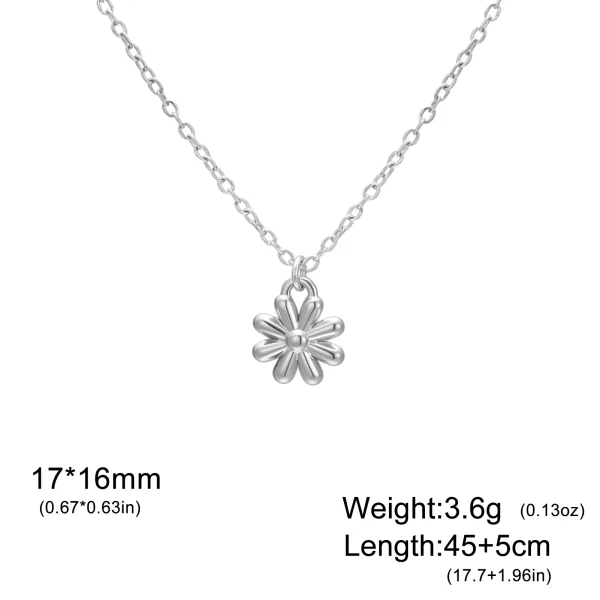 Flower Pendant Necklace for Women Girls Stainless Steel… –… – Image 14